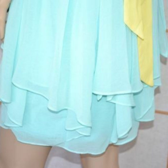 NWT Ark Co Anthro Blue Tiered Chiffon Dress S - Picture 4 of 4